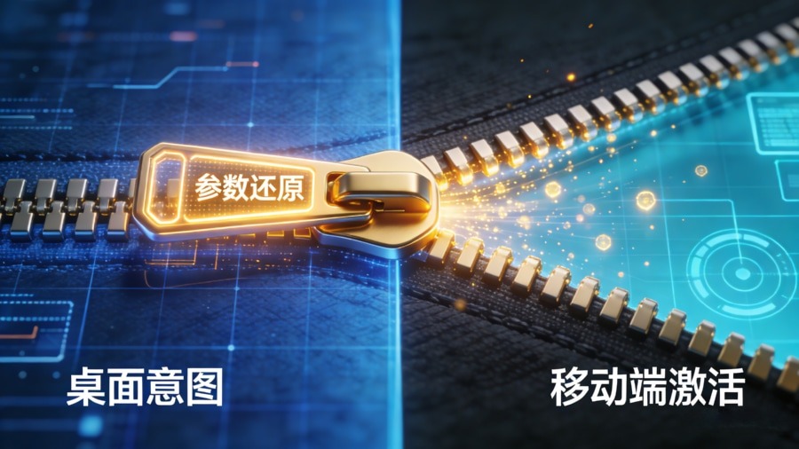 Xinstall参数还原算法实现跨端意图无感接力技术原理图