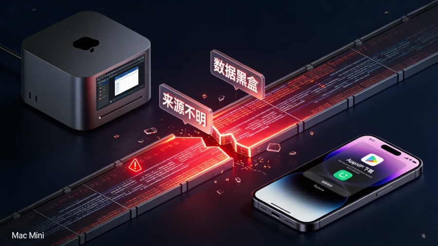 桌面端Agent引导移动App分发过程中的归因链路断裂痛点示意图