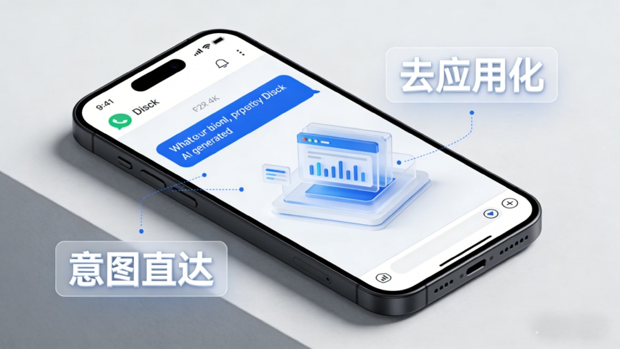 传统应用商店分发模式与AI智能体聊天入口分发效果对比图