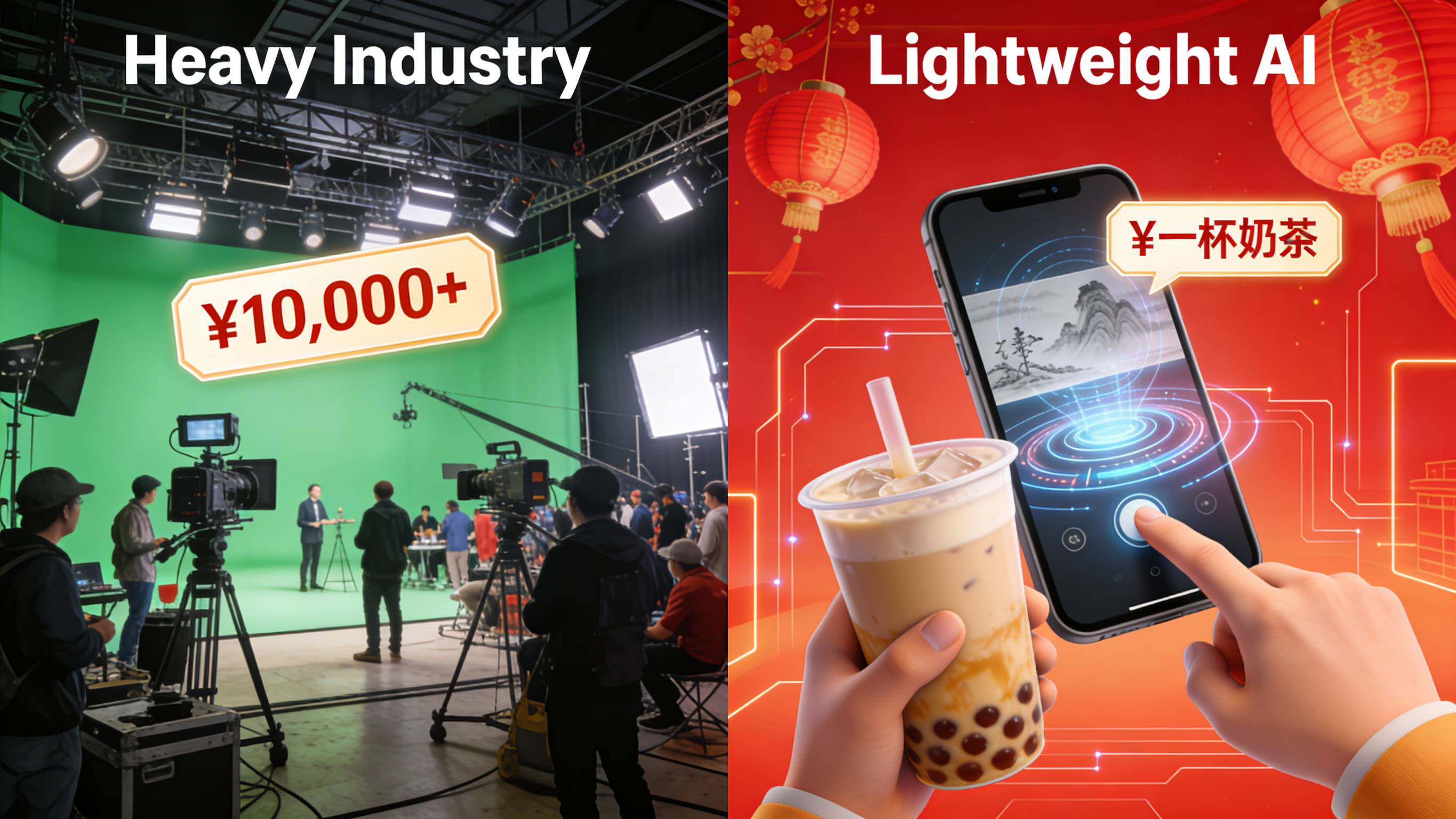 字节跳动Seedance模型将视频生成成本从万元降至奶茶价的生产力革命对比图