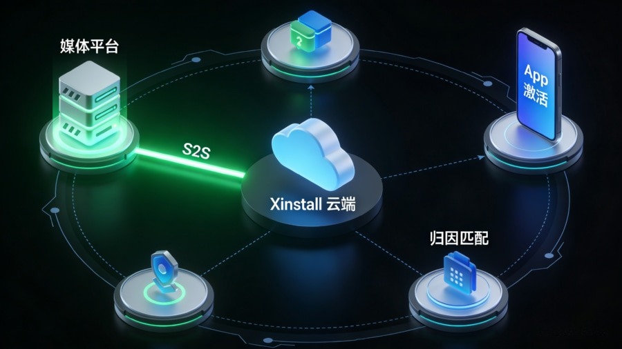 基于S2S服务端对接的App广告激活数据回传原理图