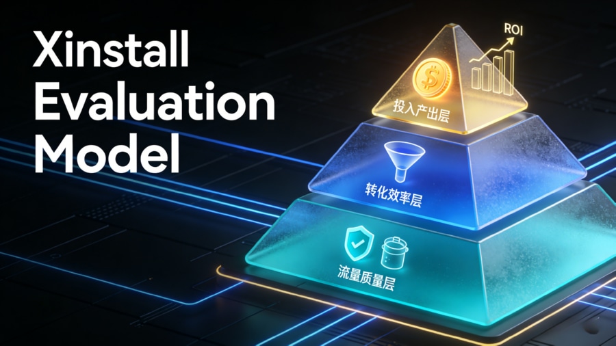 Xinstall多维度广告效果评估模型三维评价体系图解