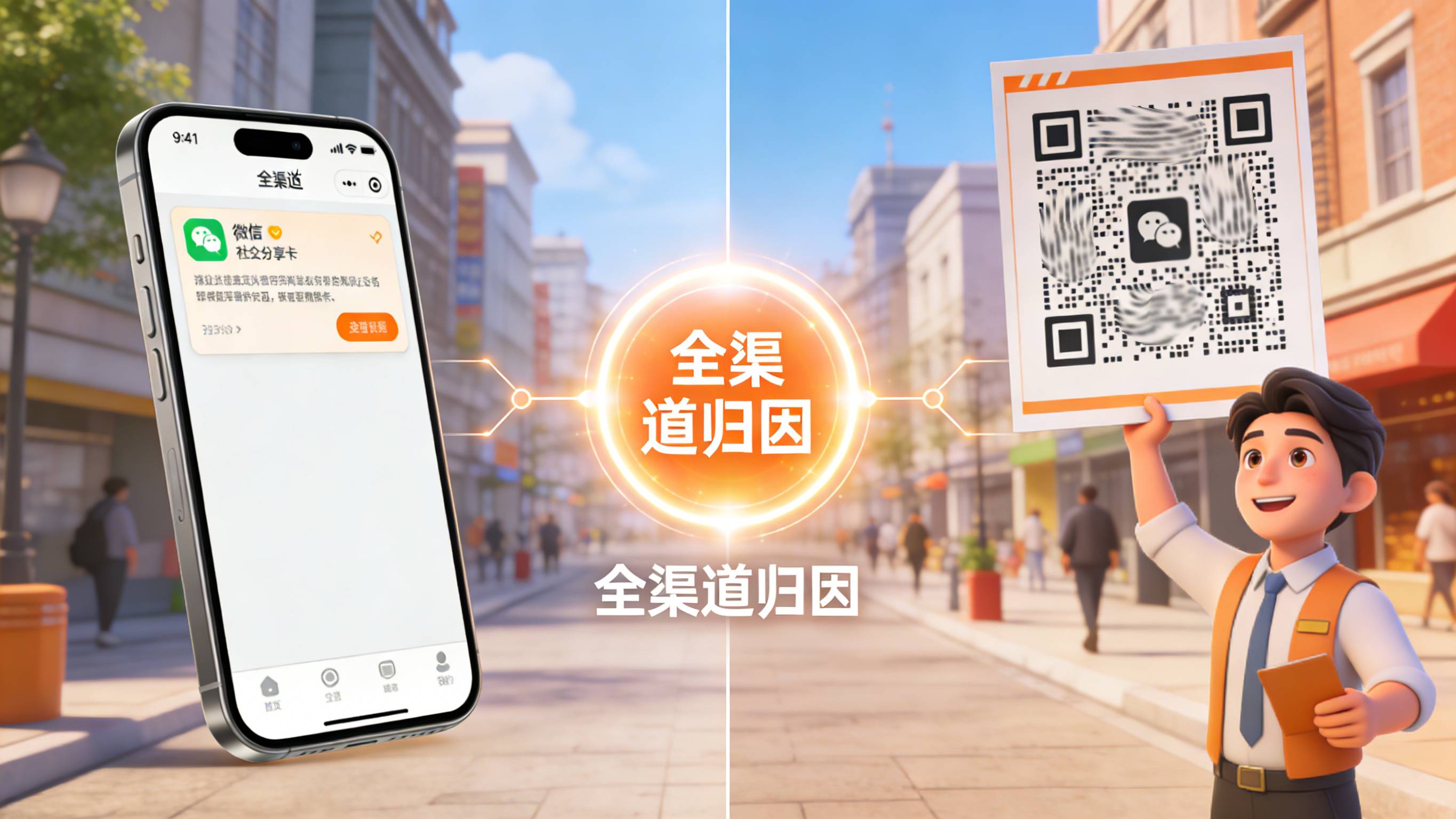 社交分享裂变与地推一人一码全渠道归因场景演示