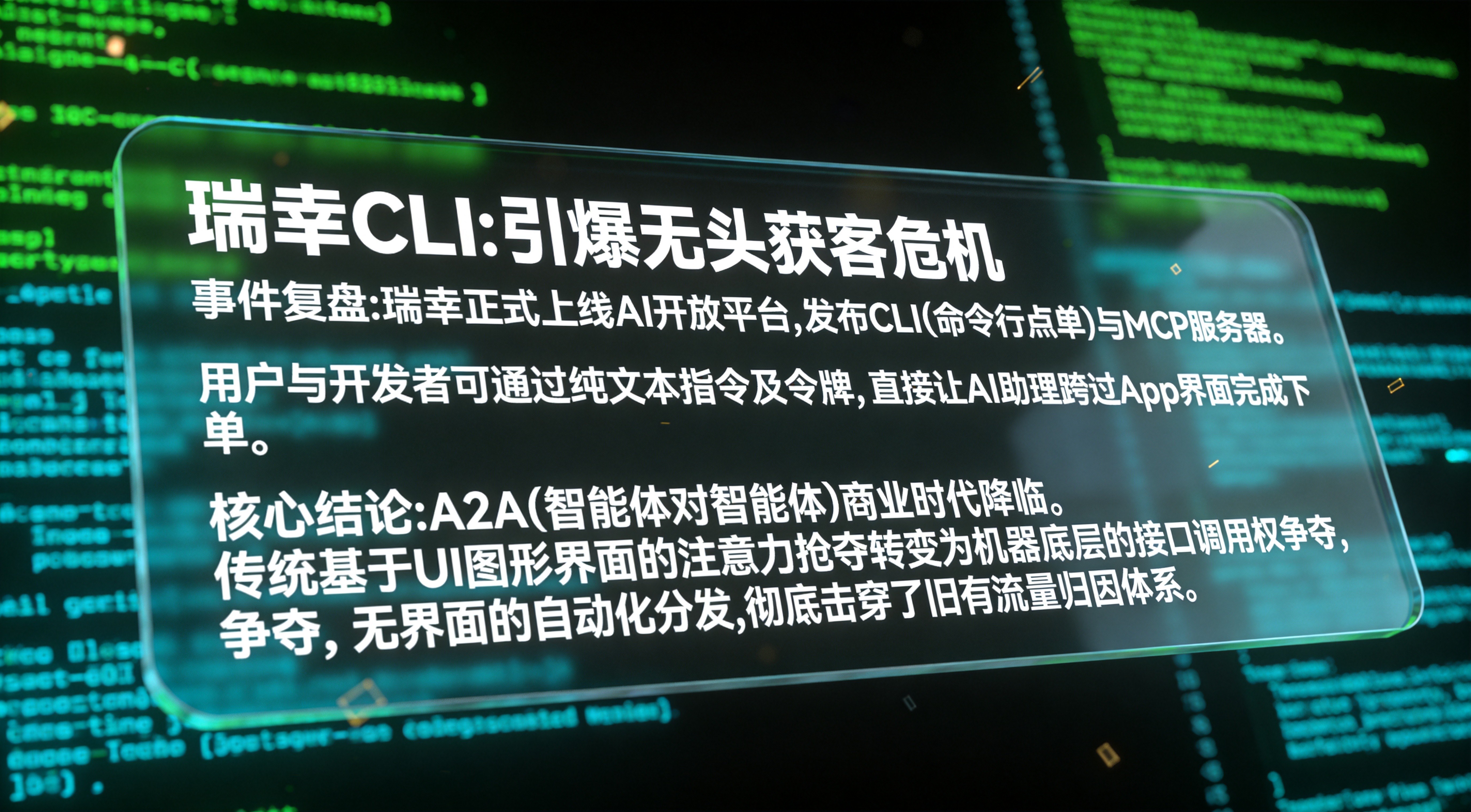 瑞幸发布CLI与MCP开放平台引发未来应用无头获客危机全景解析图