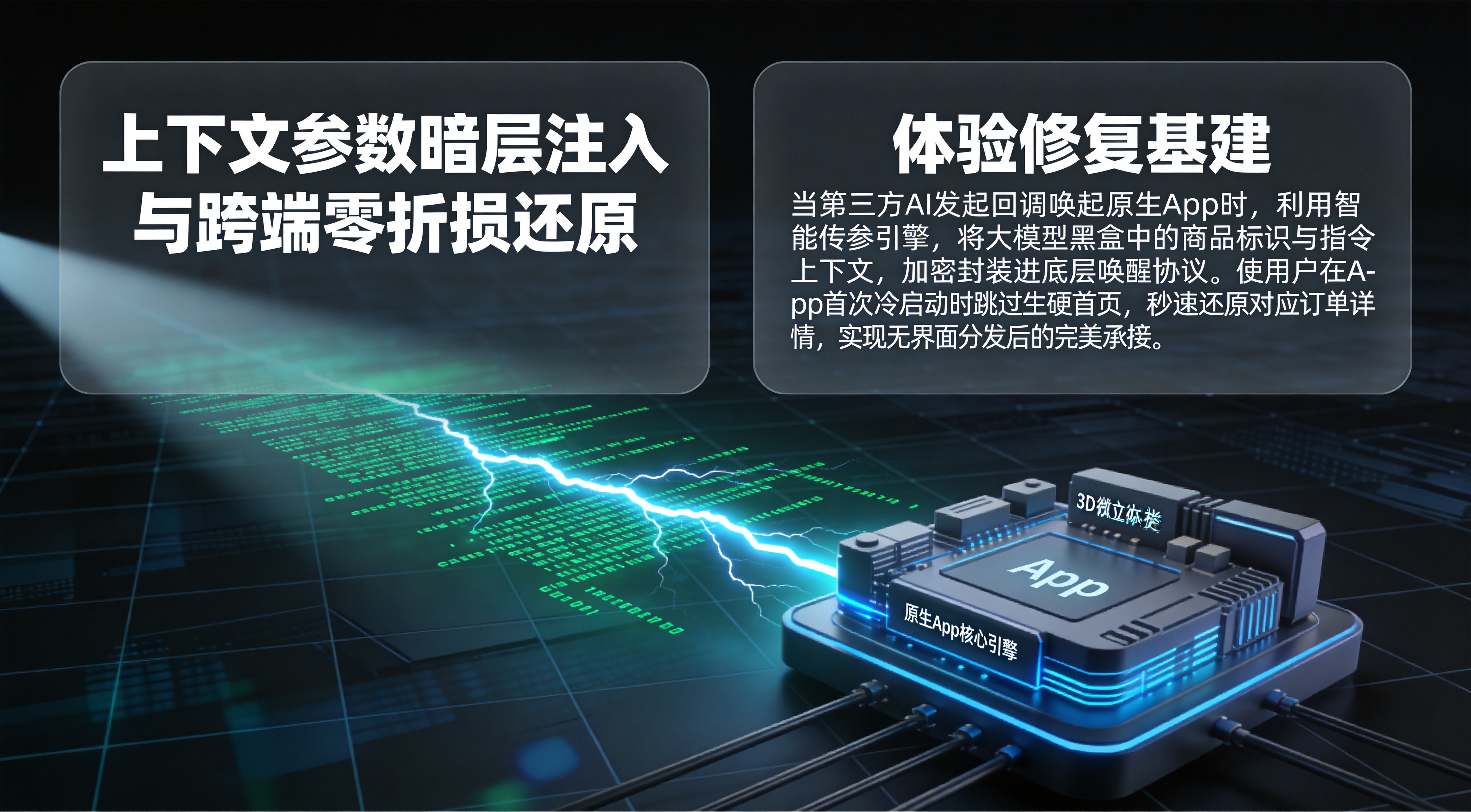 通过跨端上下文智能传参引擎实现指令任务到原生App零折损体验还原图