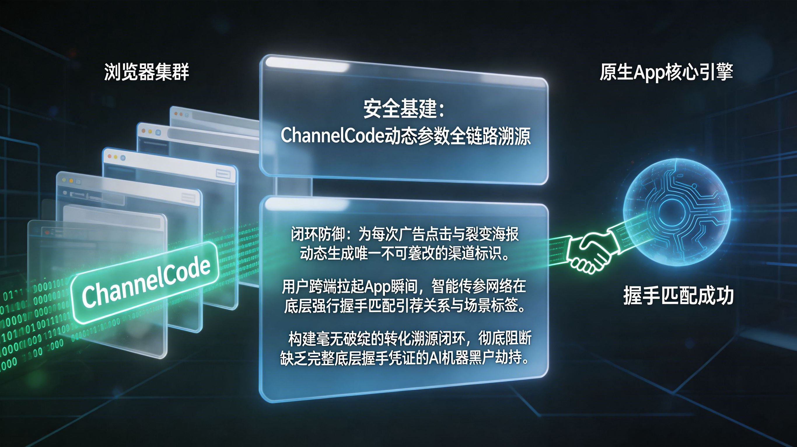 利用ChannelCode动态标识与智能传参跨端重构全链路溯源安全闭环图