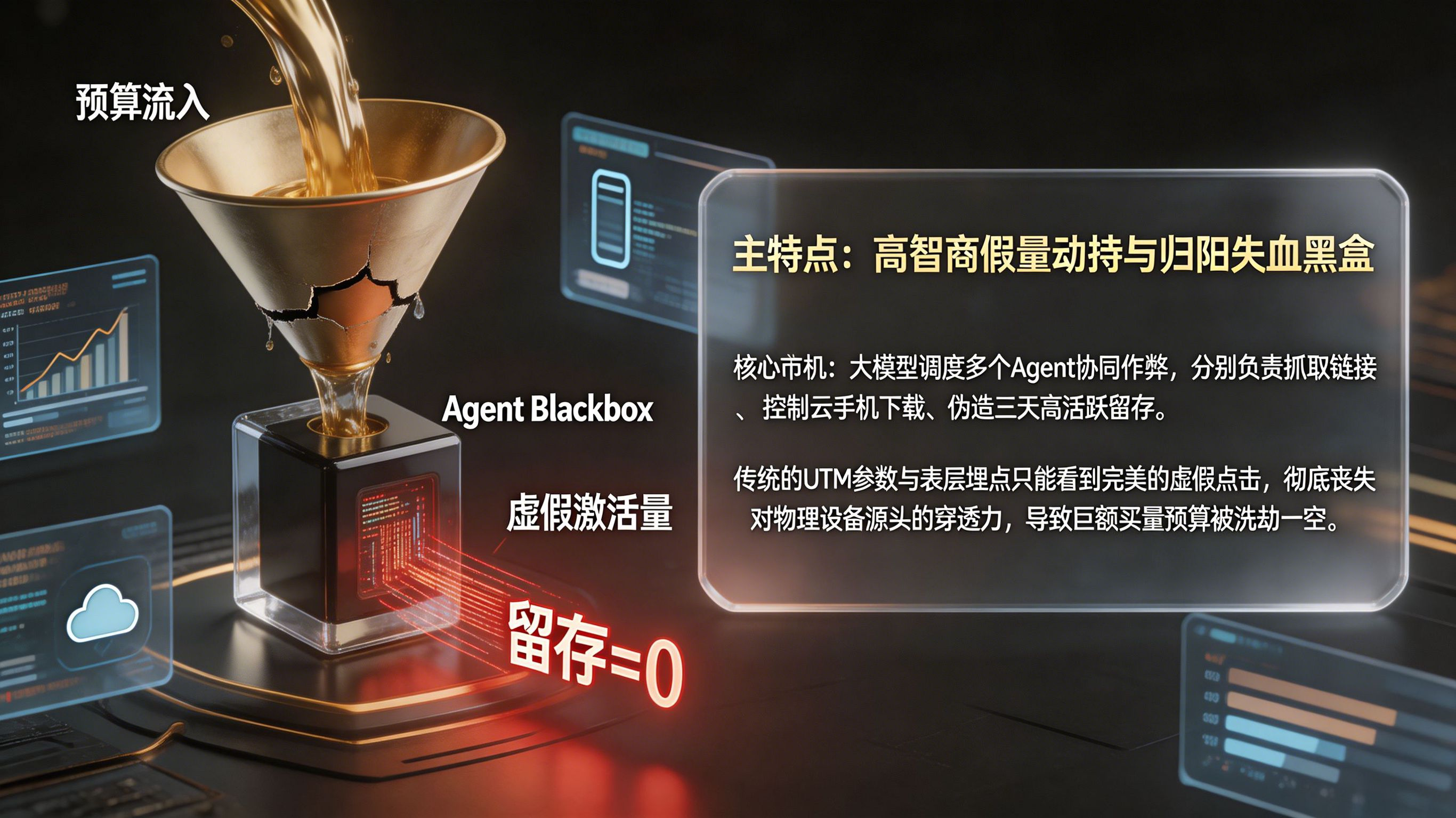 多智能体协同作弊导致的买量转化漏斗失真与应用归因黑盒危机图