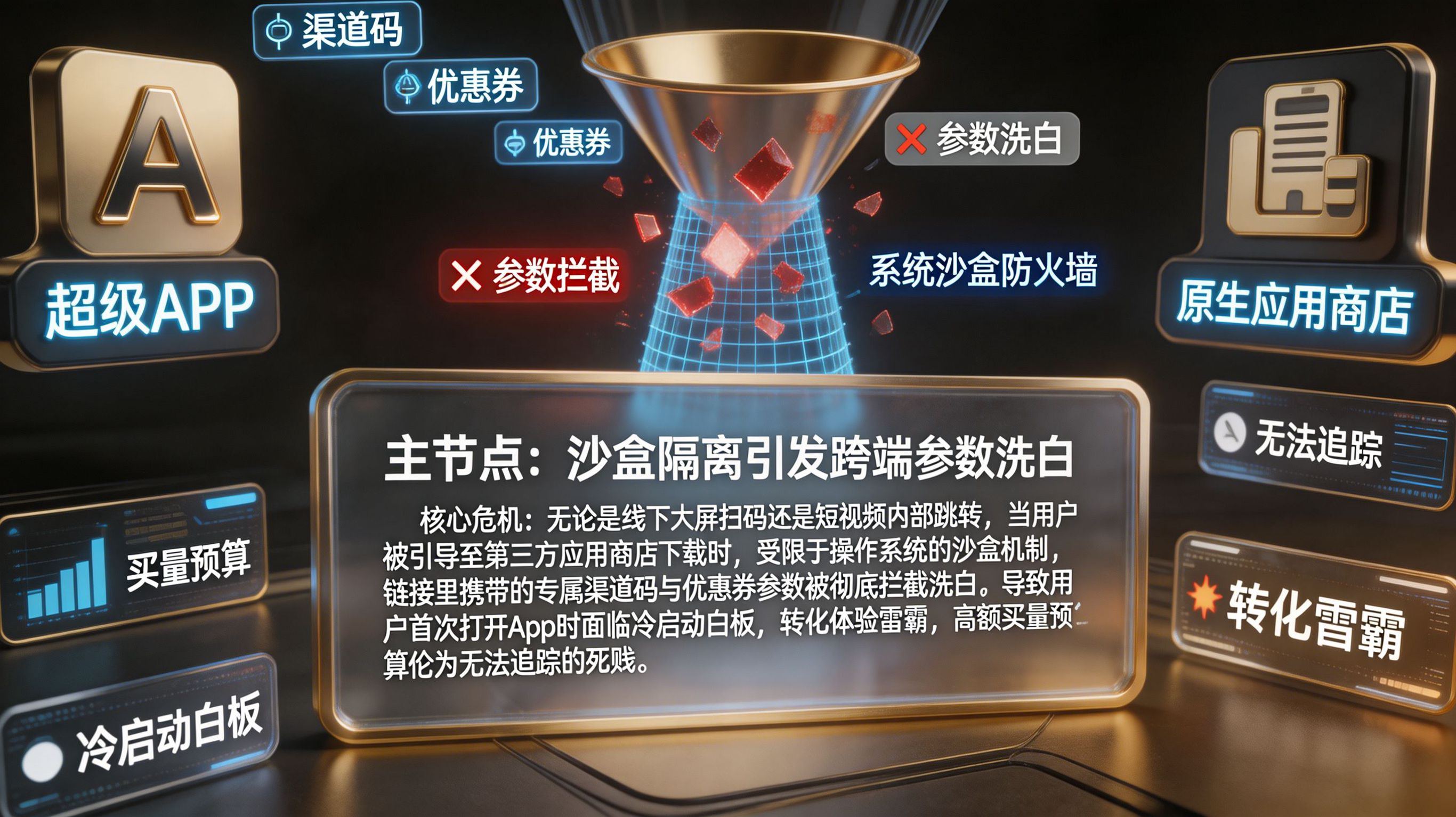 线下扫码与跨端跳转引发的专属渠道码参数丢失与用户转化体验断层图
