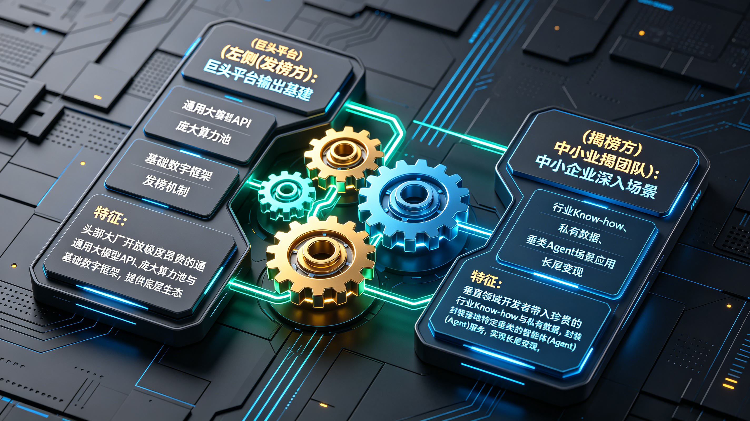 大平台发榜与中小企业揭榜协同共创商业模式图
