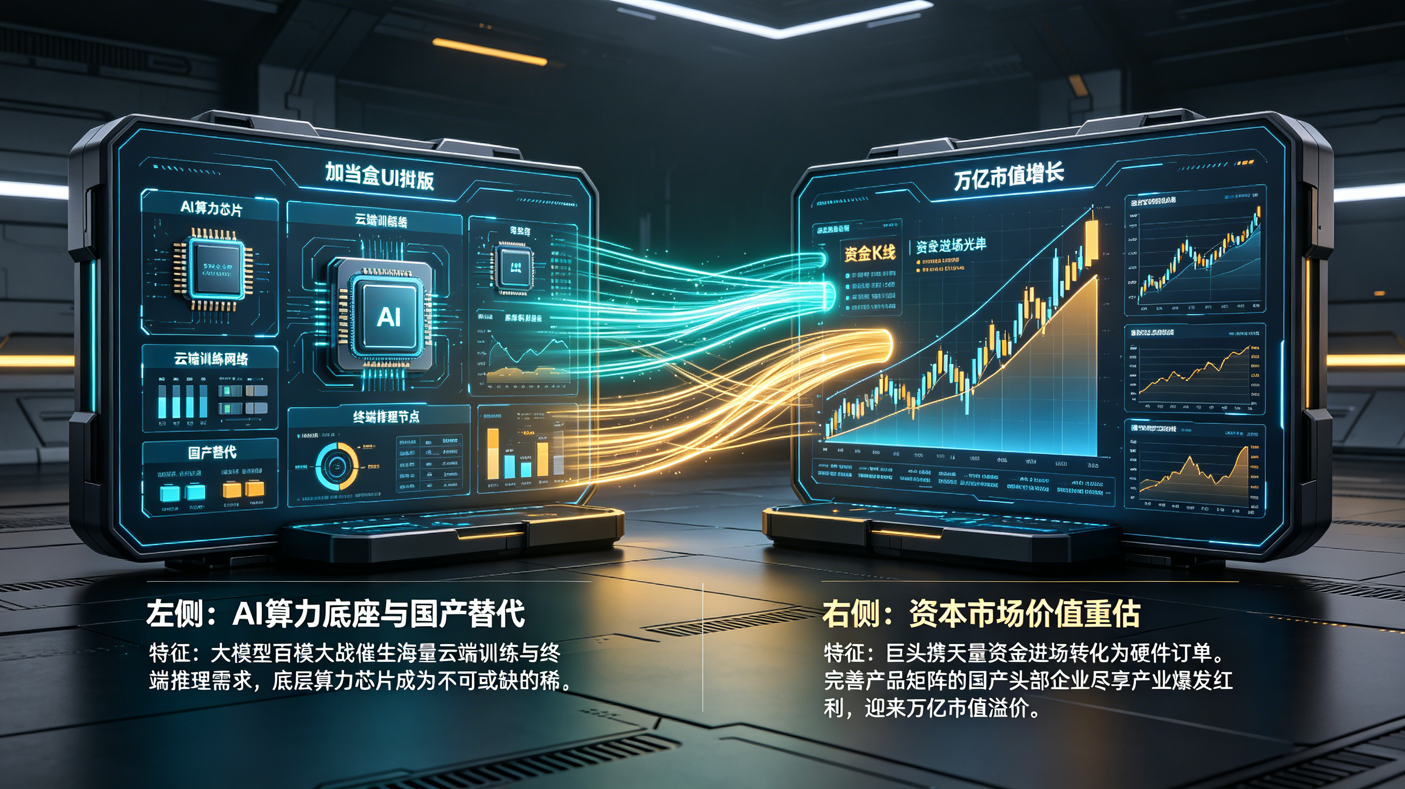 AI算力底座与资本市场价值重估架构图