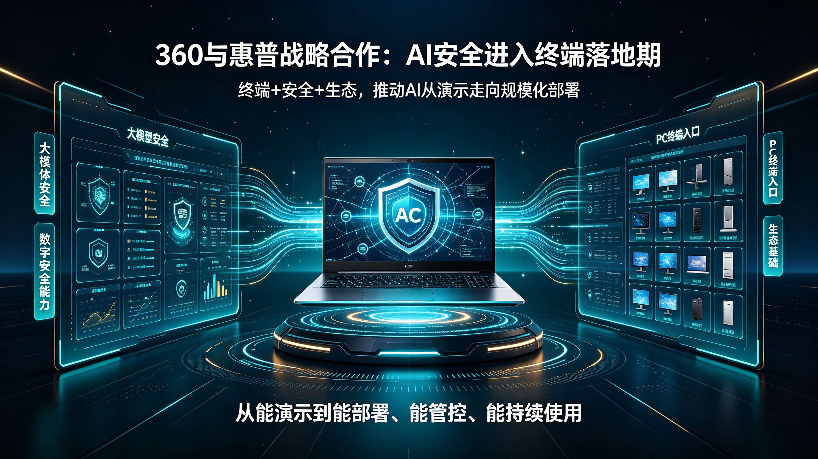 360与惠普战略合作推动AI安全与终端融合落地的全景图
