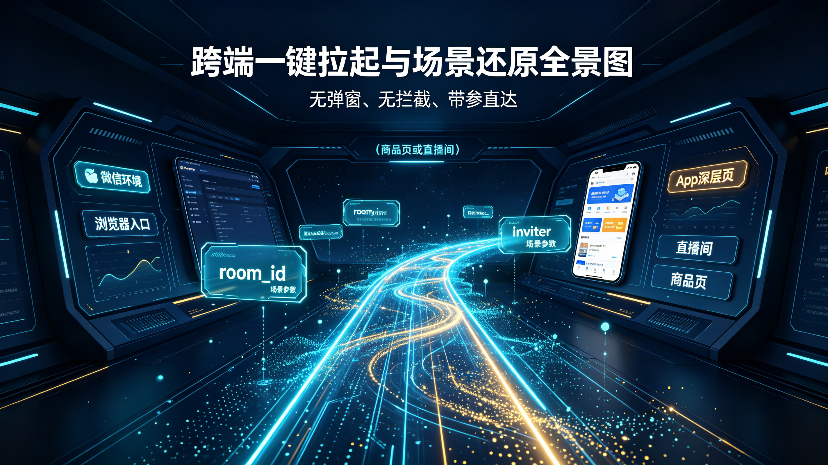 跨端一键拉起与带参场景还原的无缝唤醒全景图