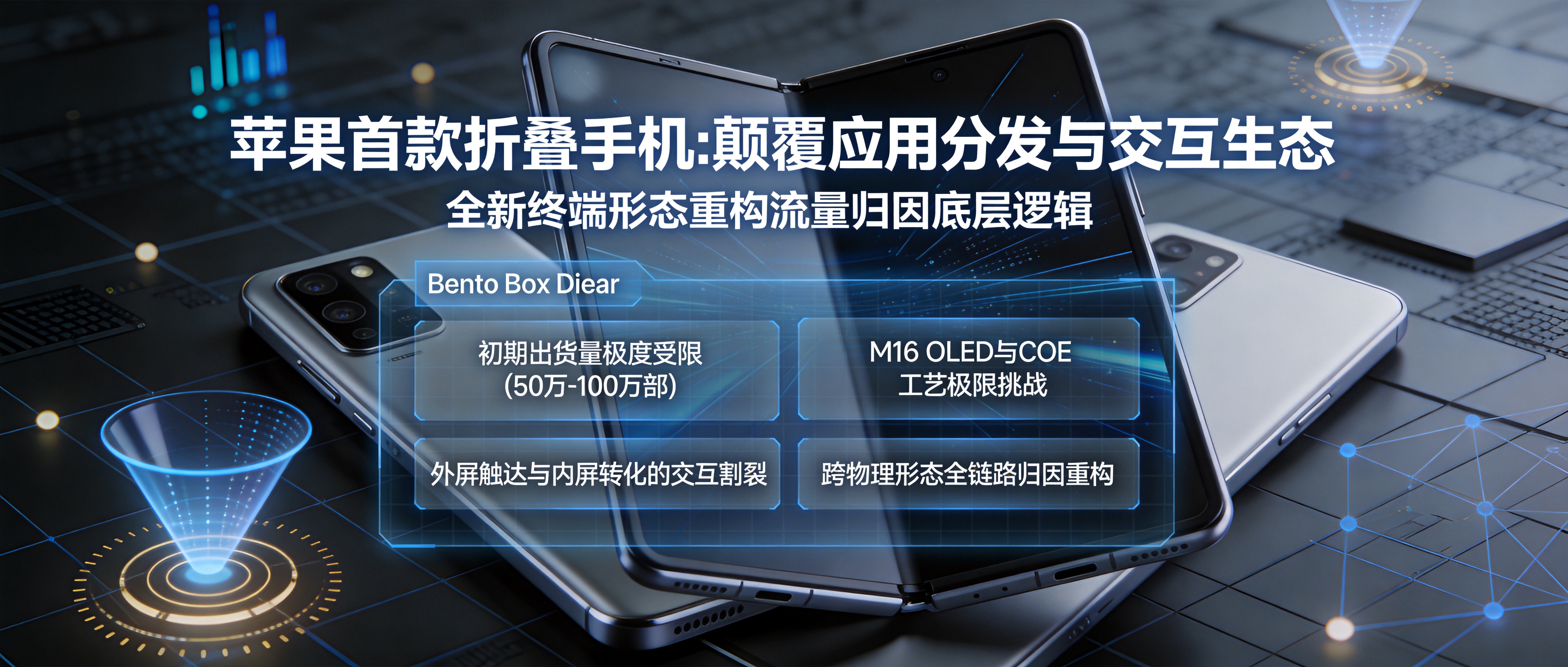 苹果首款折叠手机上市产能受限全新屏幕双屏形态颠覆应用分发与归因生态封面图