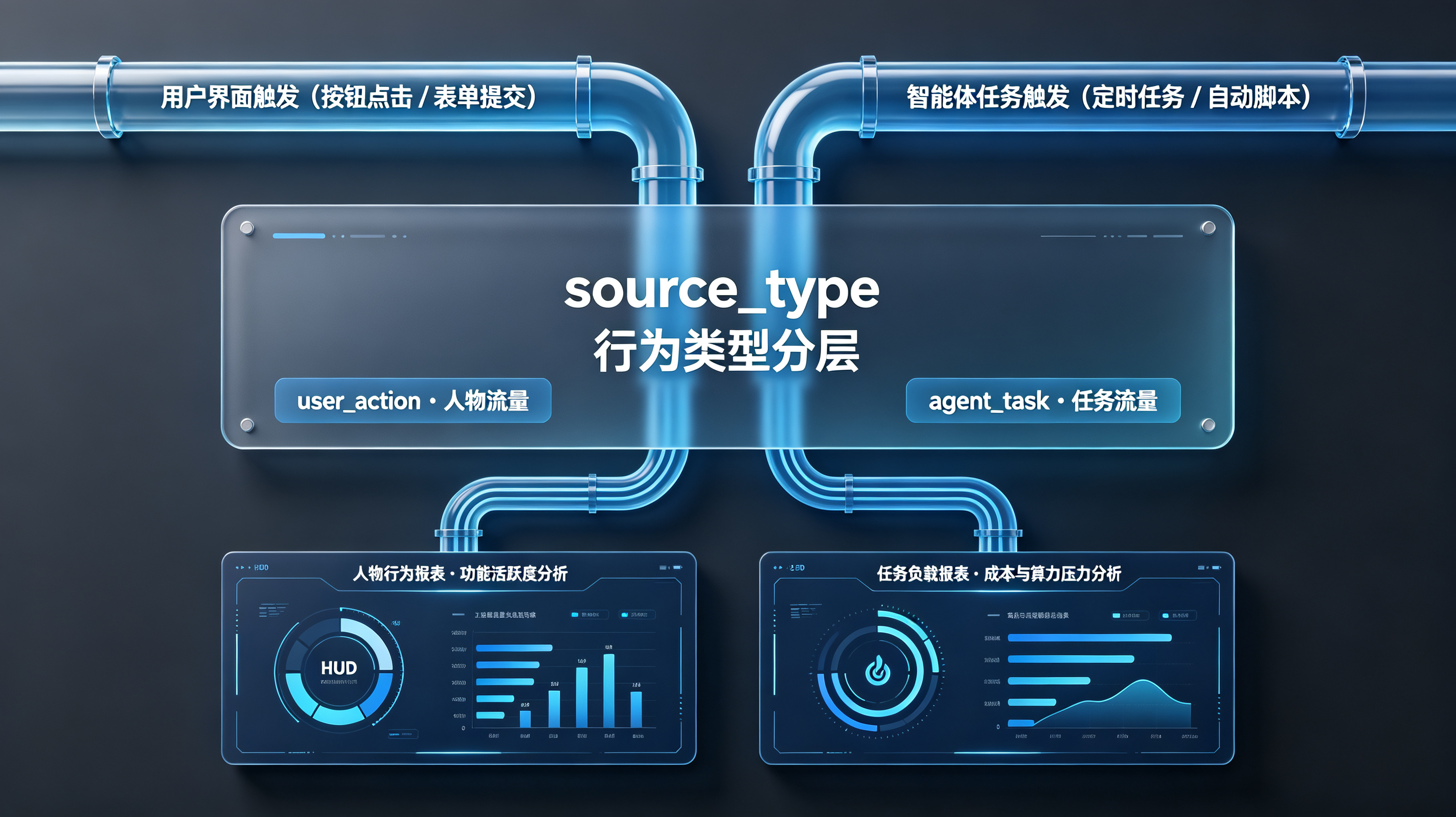 人物流量与任务流量的请求结构分层图