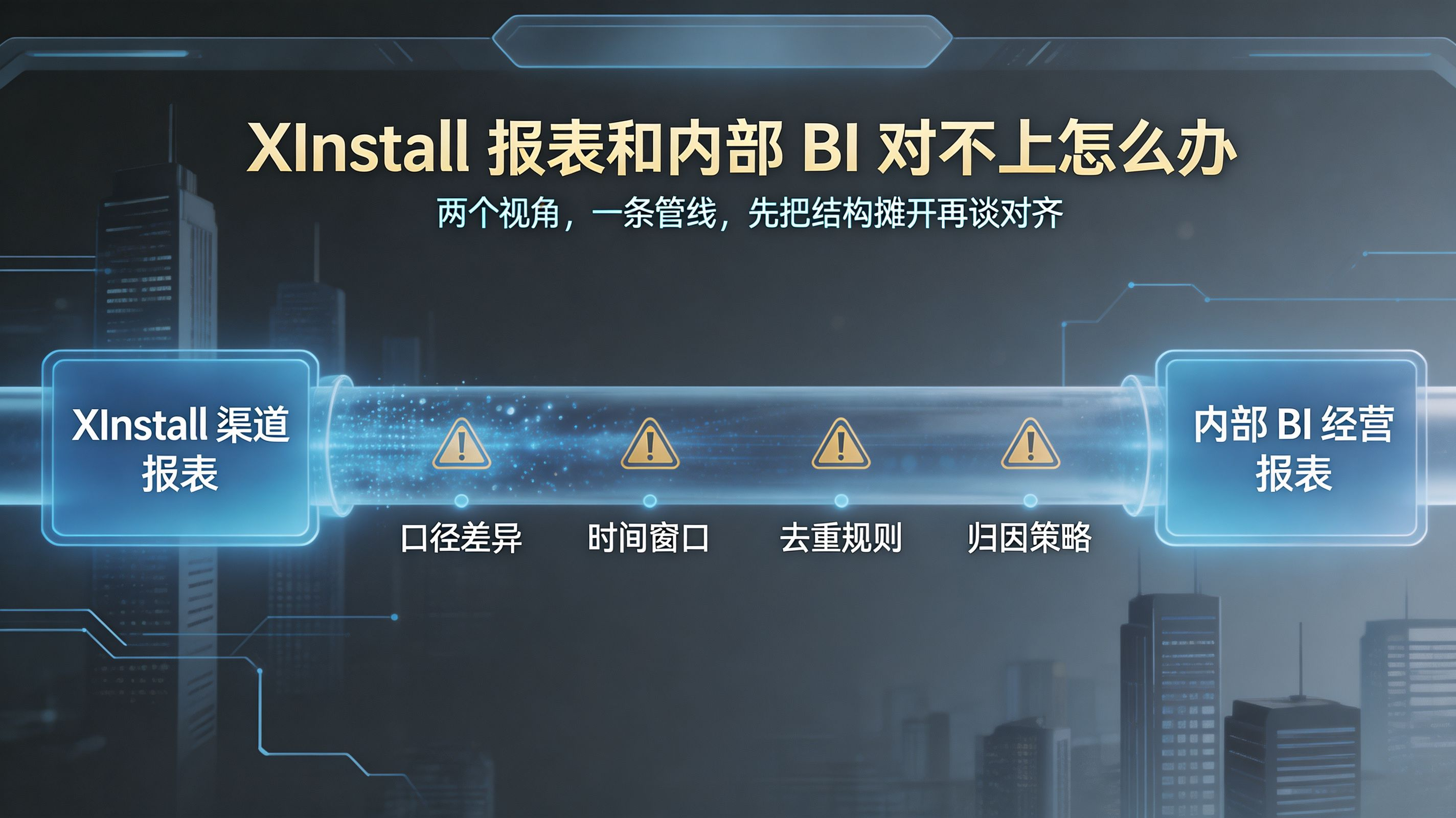 “两套报表,两种视角,一条管线”