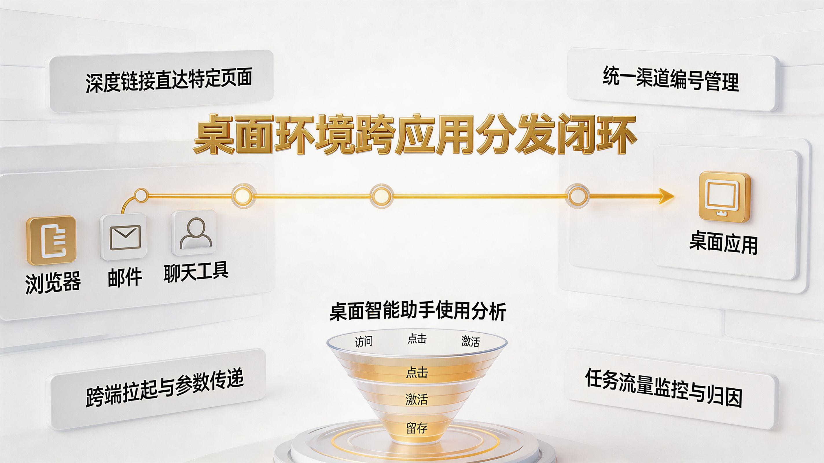 桌面分发路径|跨应用拉起与任务流量归因闭环