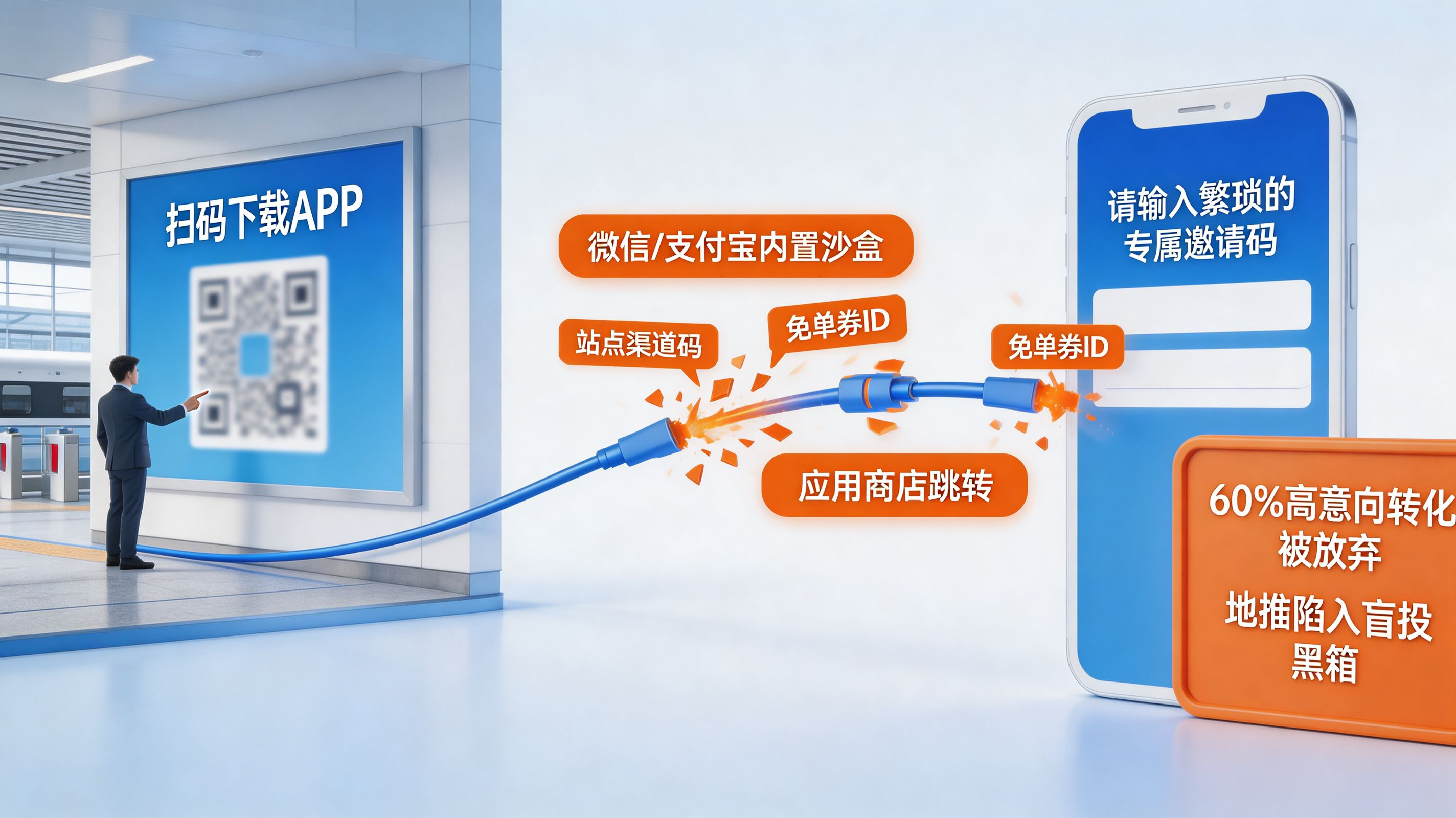 扫码拉新断层黑箱｜传统线下获客如何丢失渠道参数