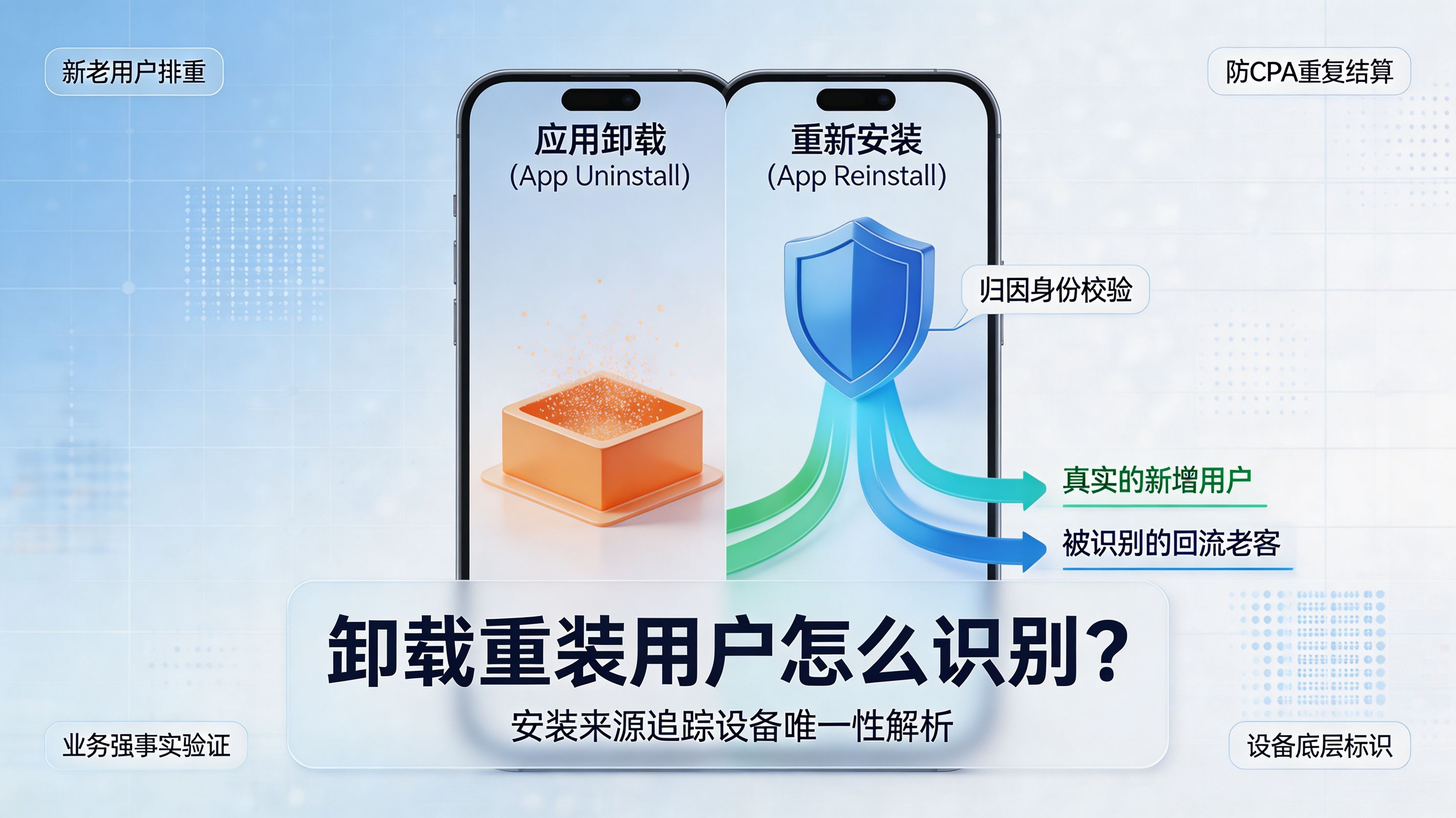 卸载重装用户识别封面|安装来源追踪的新老用户去重防线