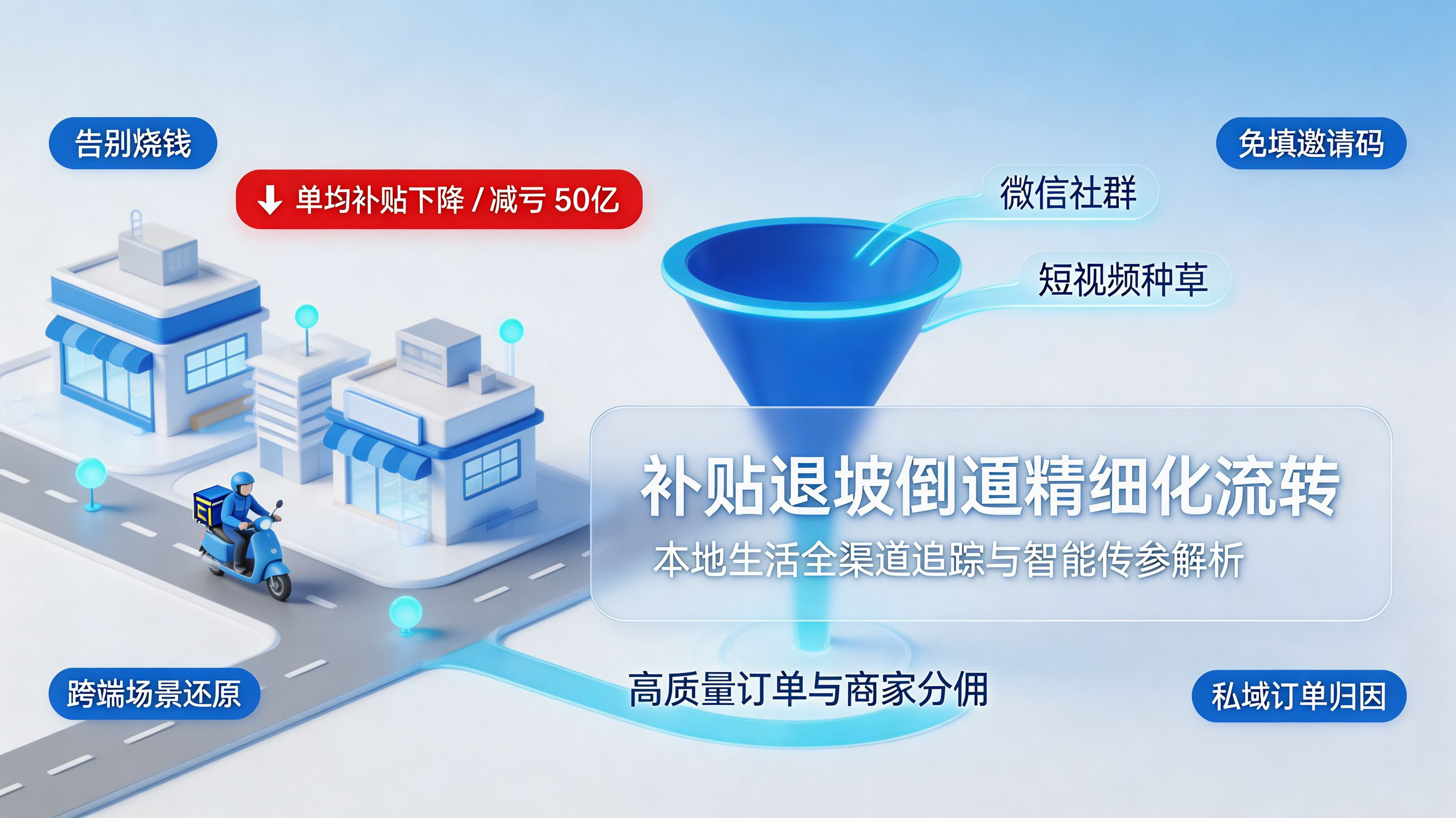 京东外卖减亏与精细化归因封面|补贴退坡倒逼 O2O 全渠道追踪