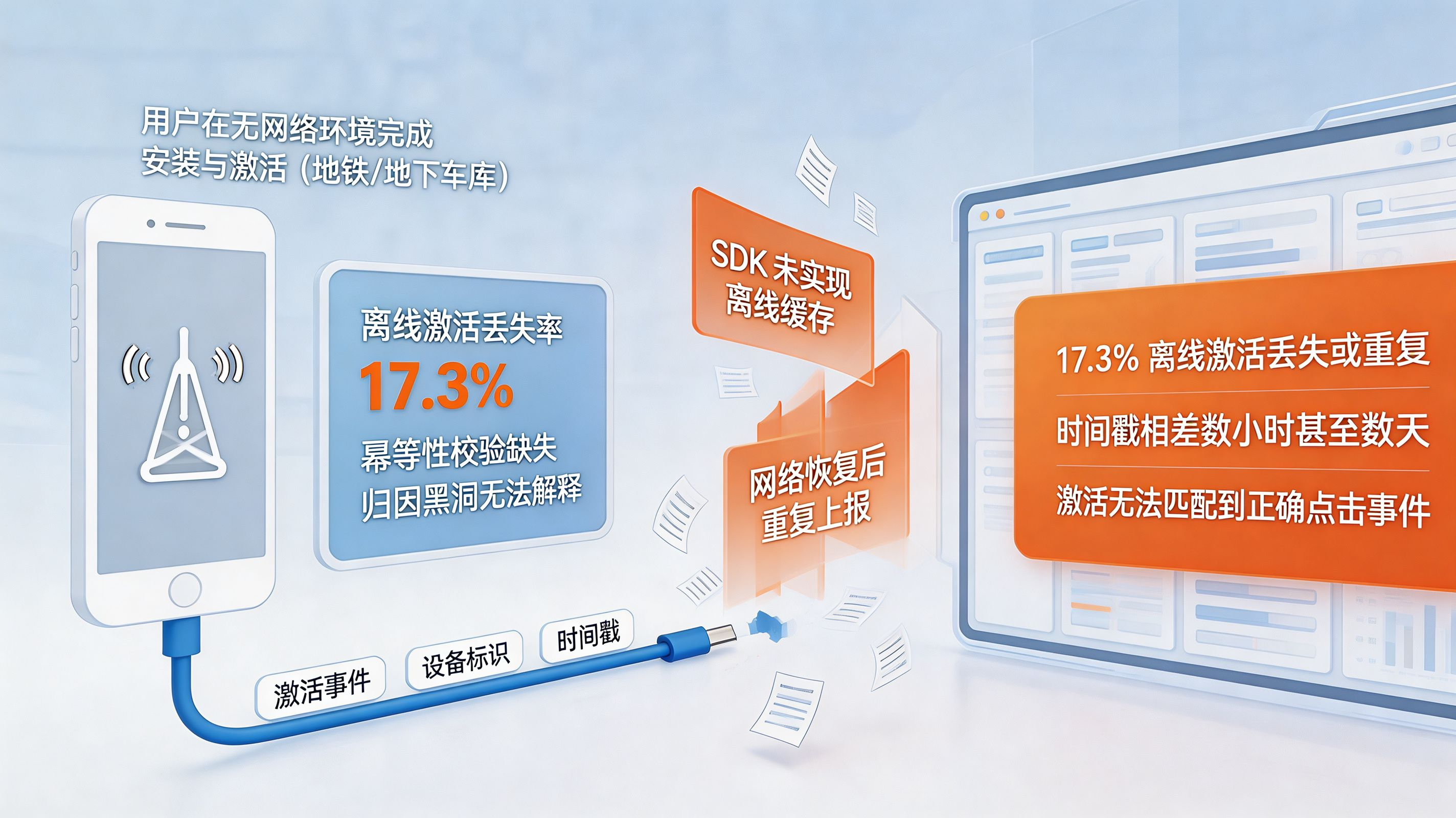 离线激活数据黑洞|本地缓存与幂等性校验的延迟回传管线