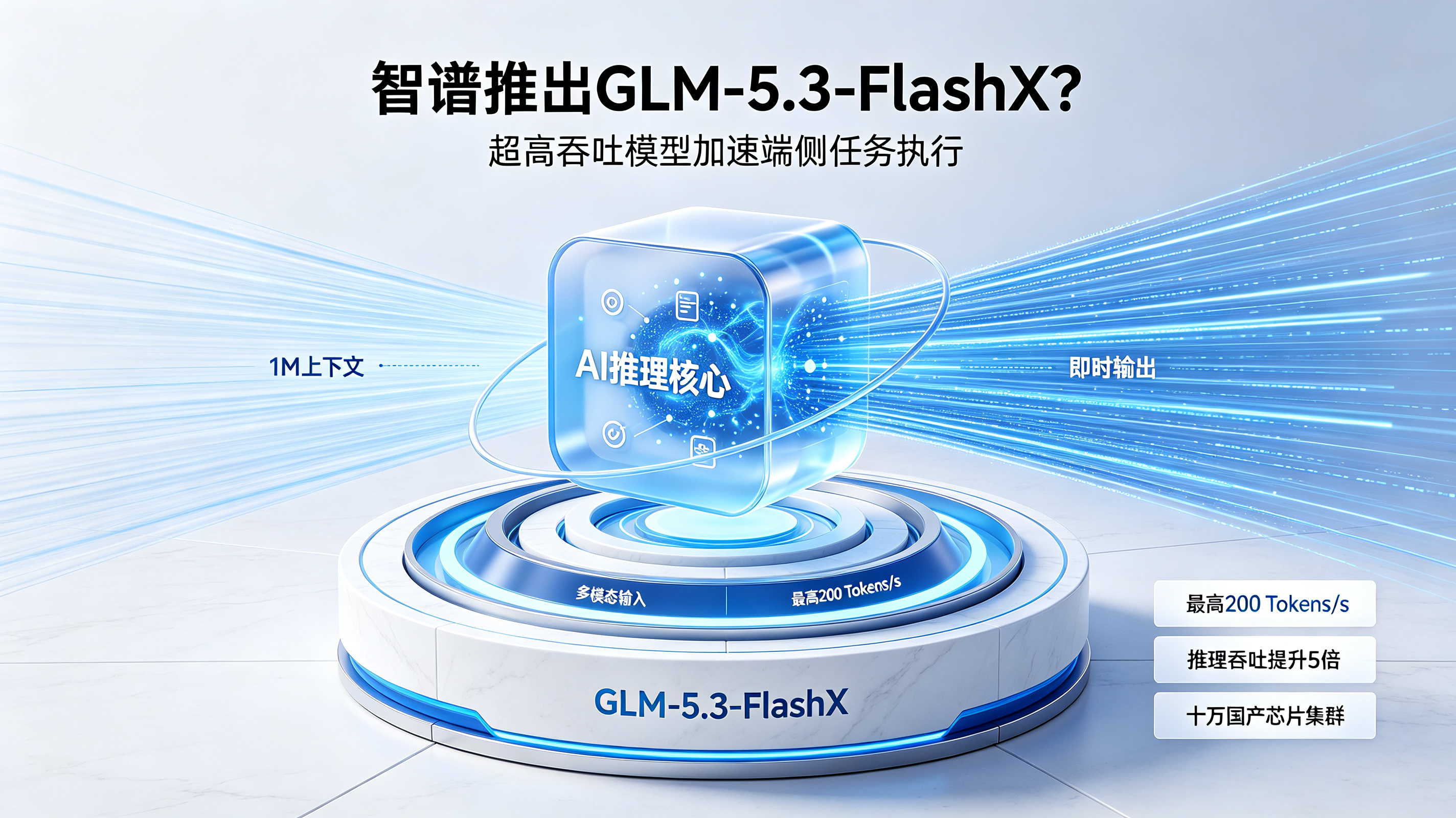 GLM-5.3-FlashX 发布封面：200 Tokens/s 极速执行