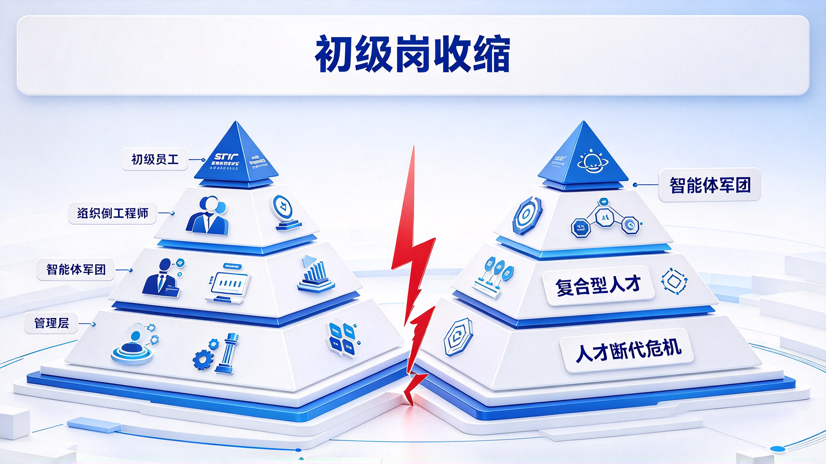 初级岗收缩与组织倒金字塔